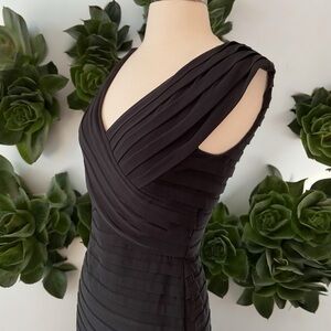 XSCAPE Joanna Chen Sleeveless Bandage Bodycon Pleated Sheath Dress